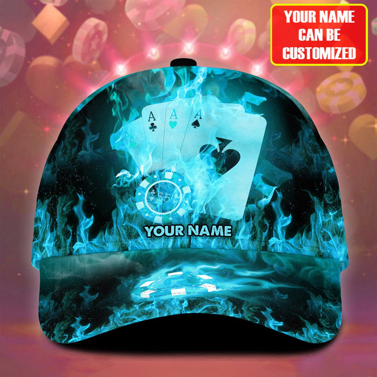 Frenzidea Personalized Name Fire Poker Classic Cap - Neon