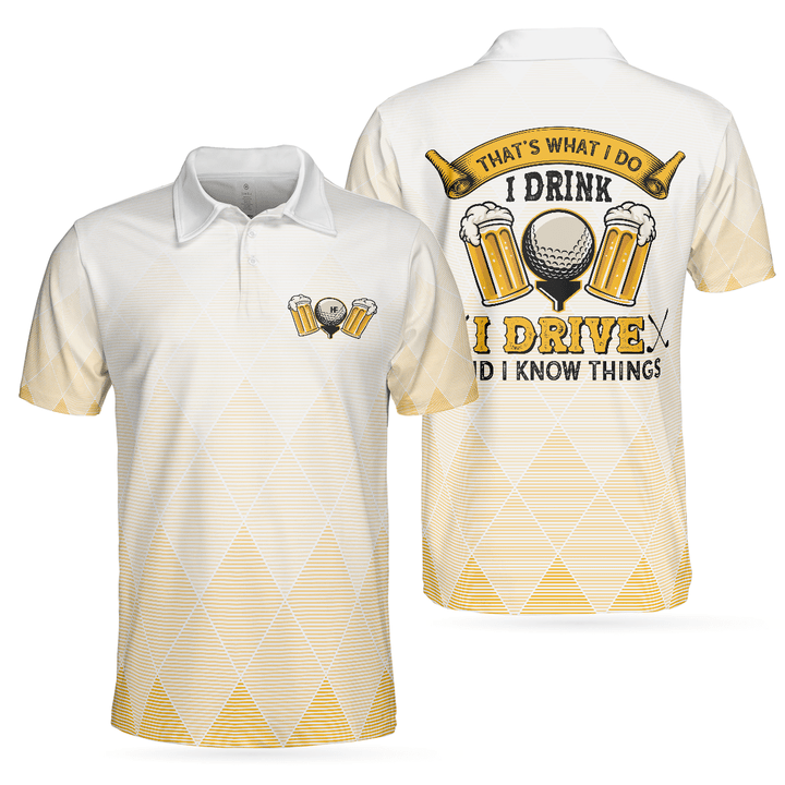 Frenzidea Golf I Drink I Drive And I Know Polo Shirt