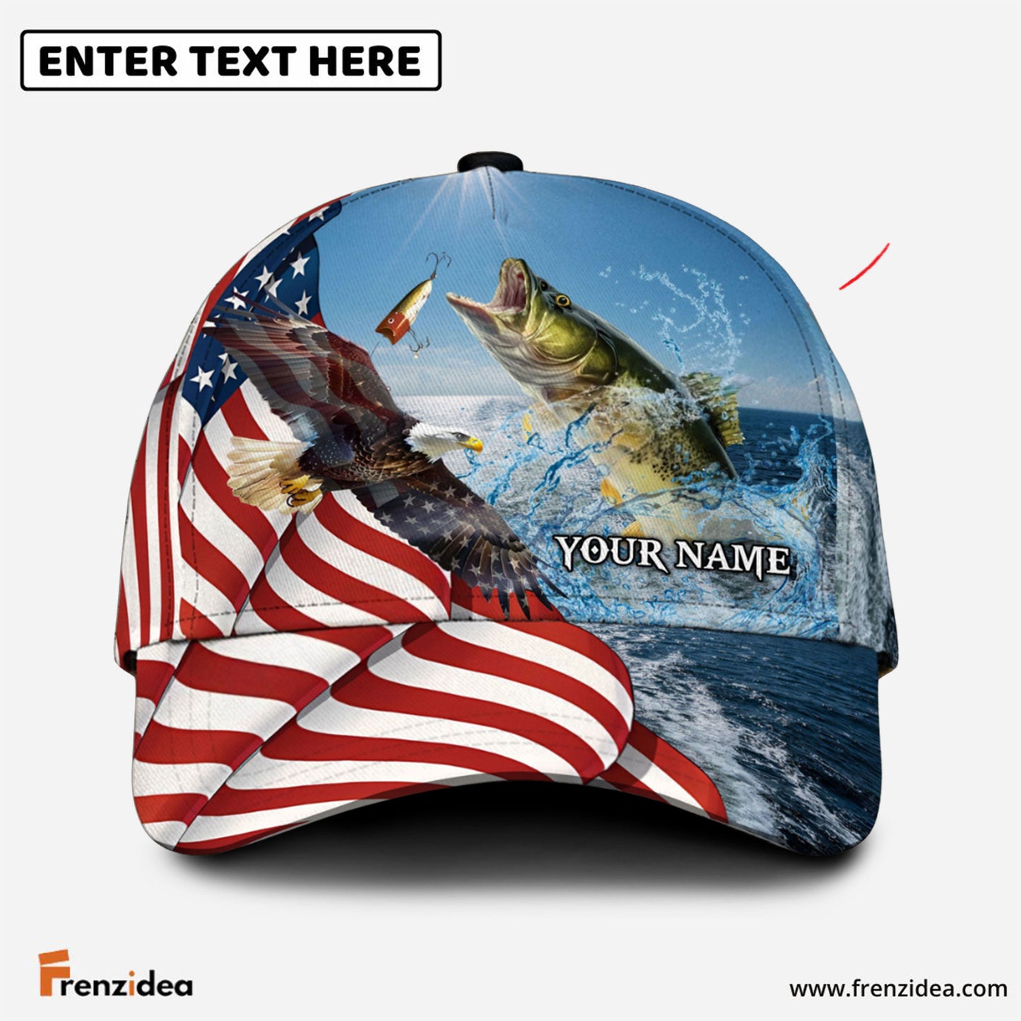 Frenzidea Eagle Flag Walleye Fishing Classic Cap