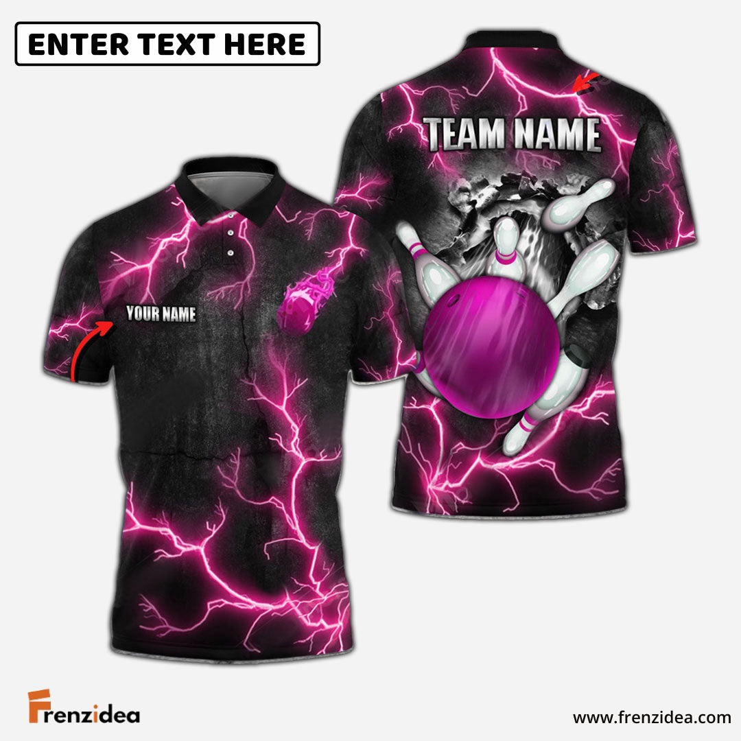 frenzidea Bowling And Pins The Power Of The God Of Thunder Customized Name 3D Shirt (4 Colors)