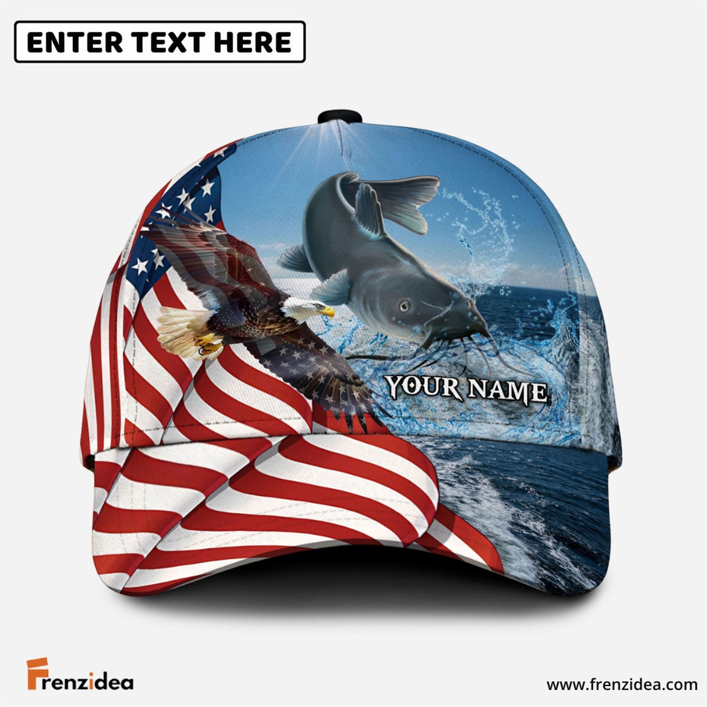 Frenzidea Eagle Flag Catfish Fishing Classic Cap