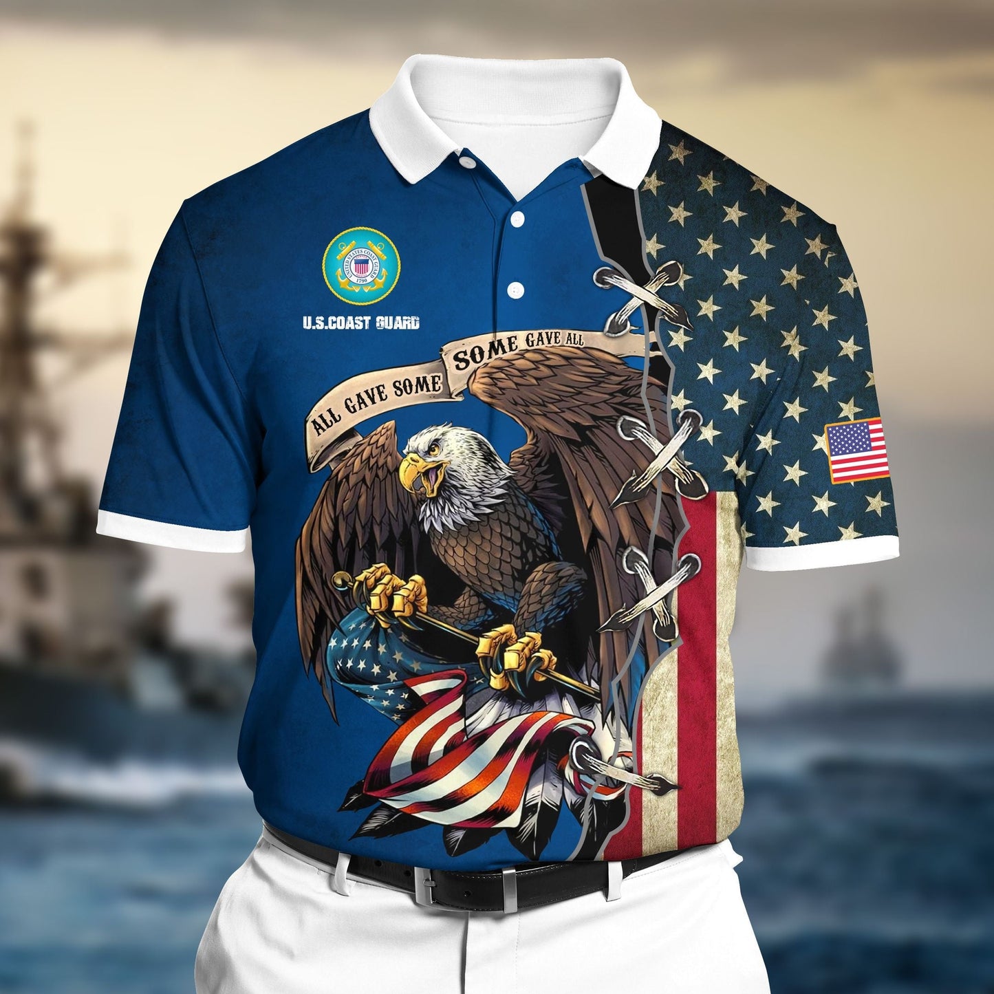 Frenzidea Premium U.S Cost Guard Polo All Over Printed