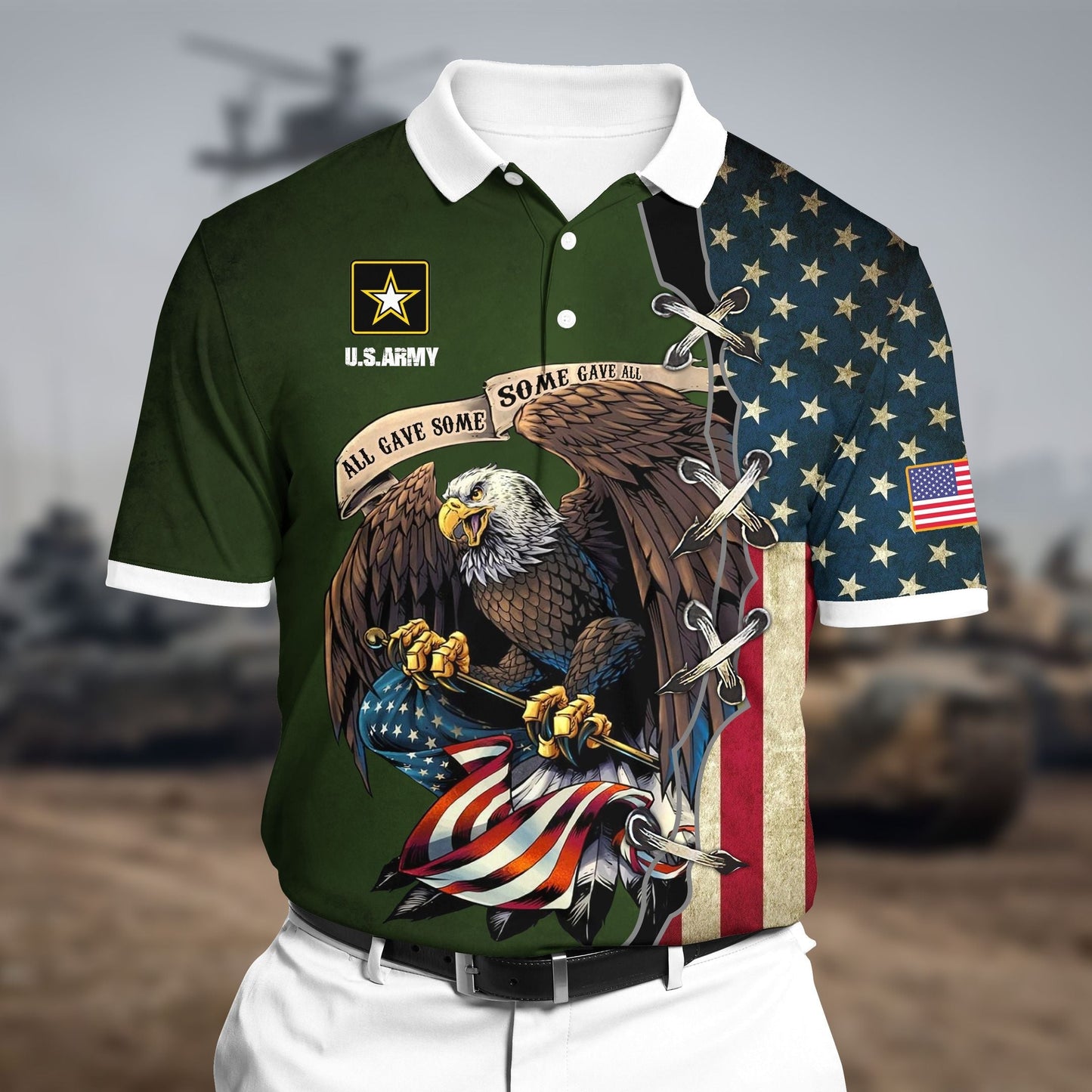 Frenzidea Premium U.S Army 2 Polo All Over Printed