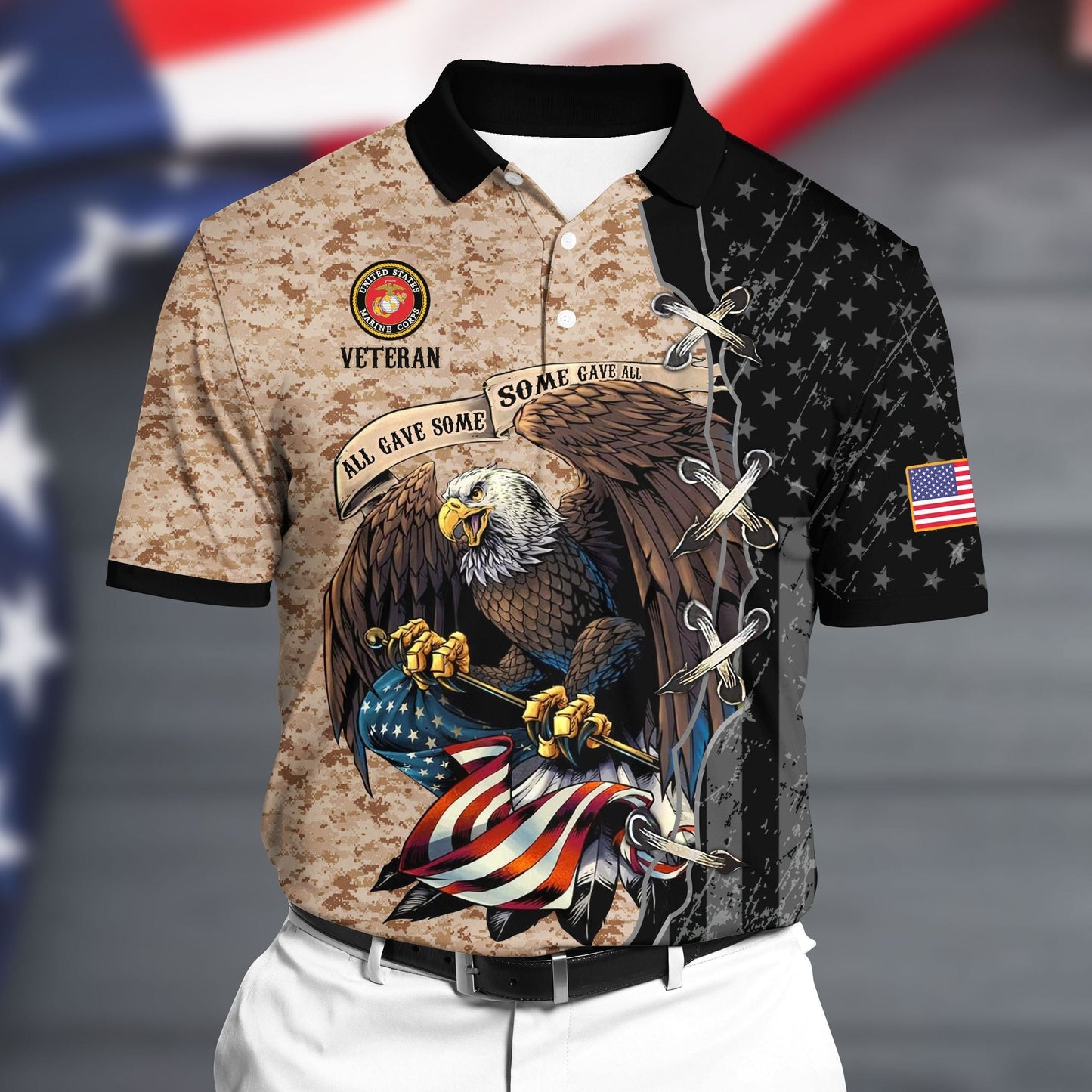 Frenzidea Premium U.S Marine 2 Polo All Over Printed