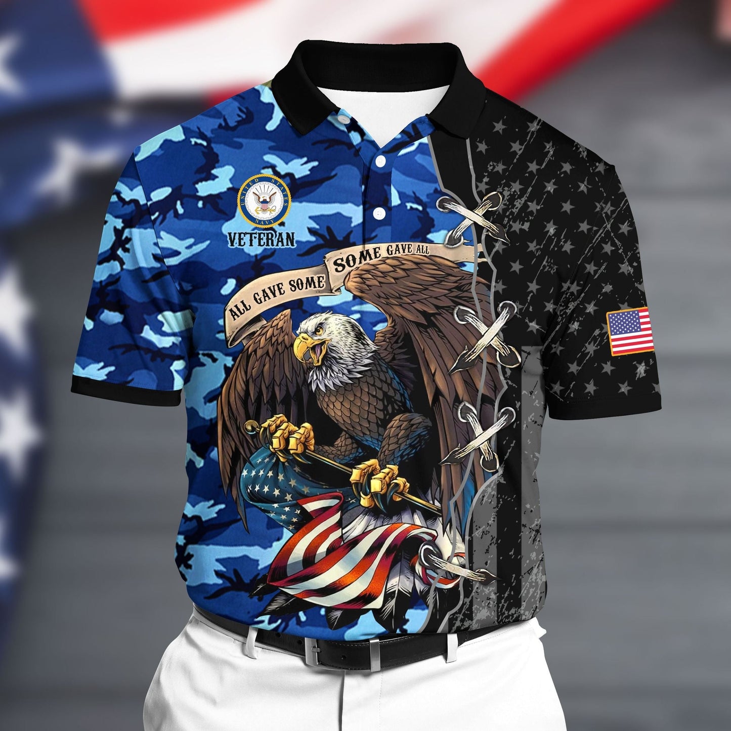 Frenzidea Premium U.S Navy Polo All Over Printed