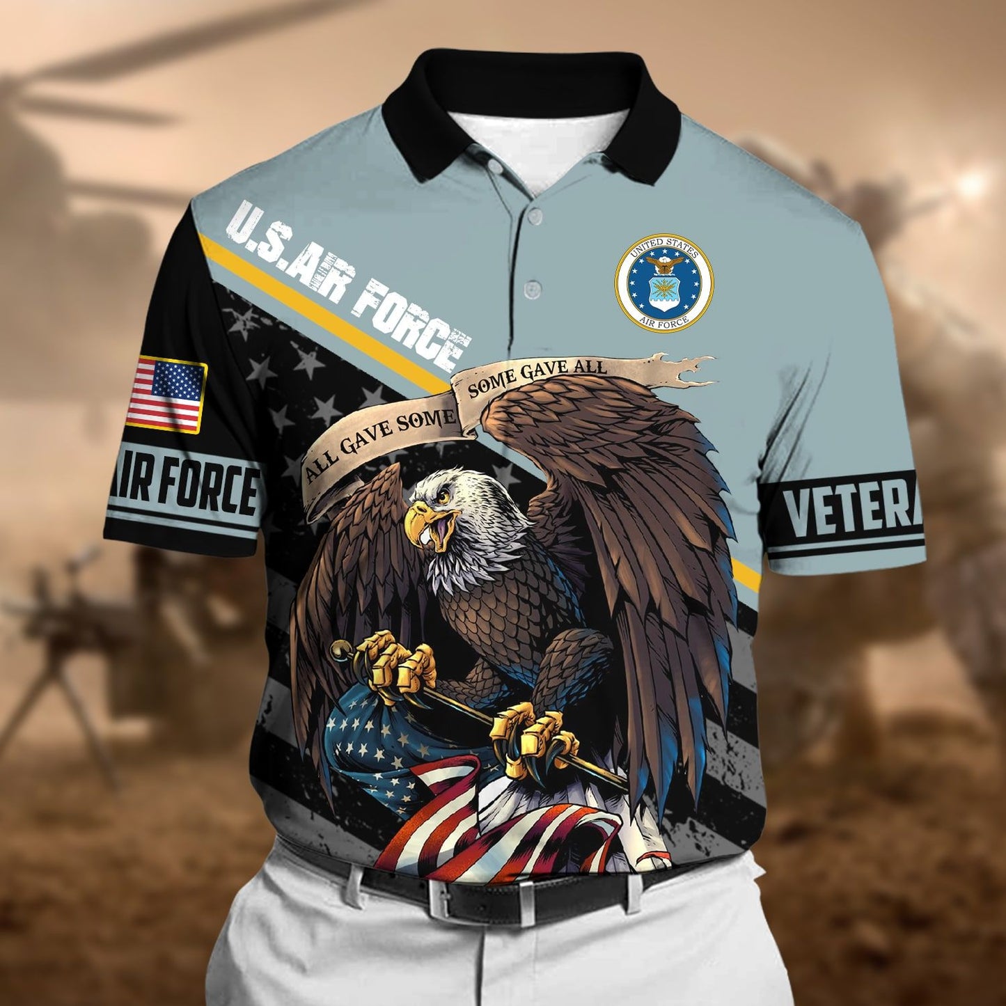 Frenzidea Premium Power American Veteran Power Polo Shirt