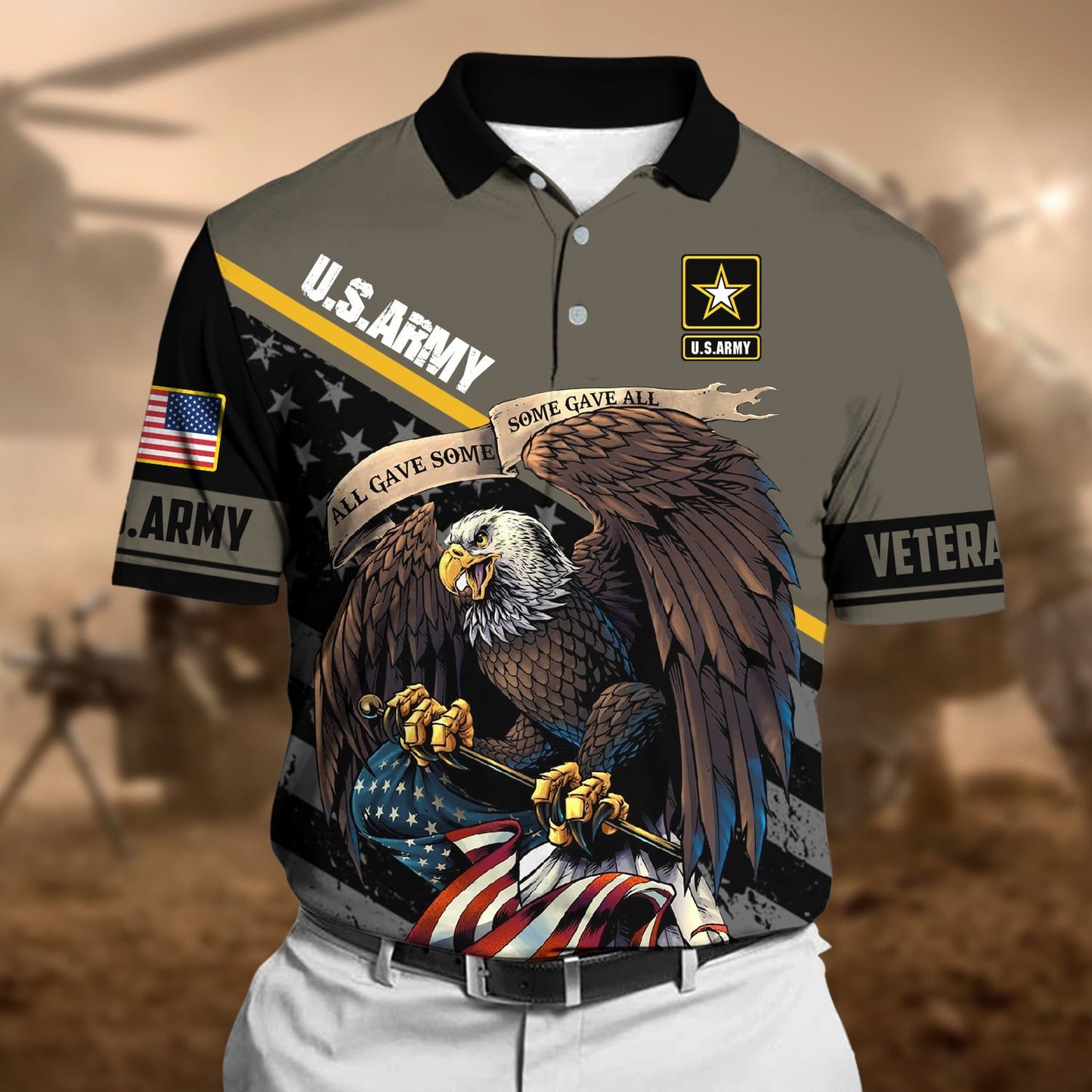 Frenzidea Premium Power American Veteran Power Polo Shirt