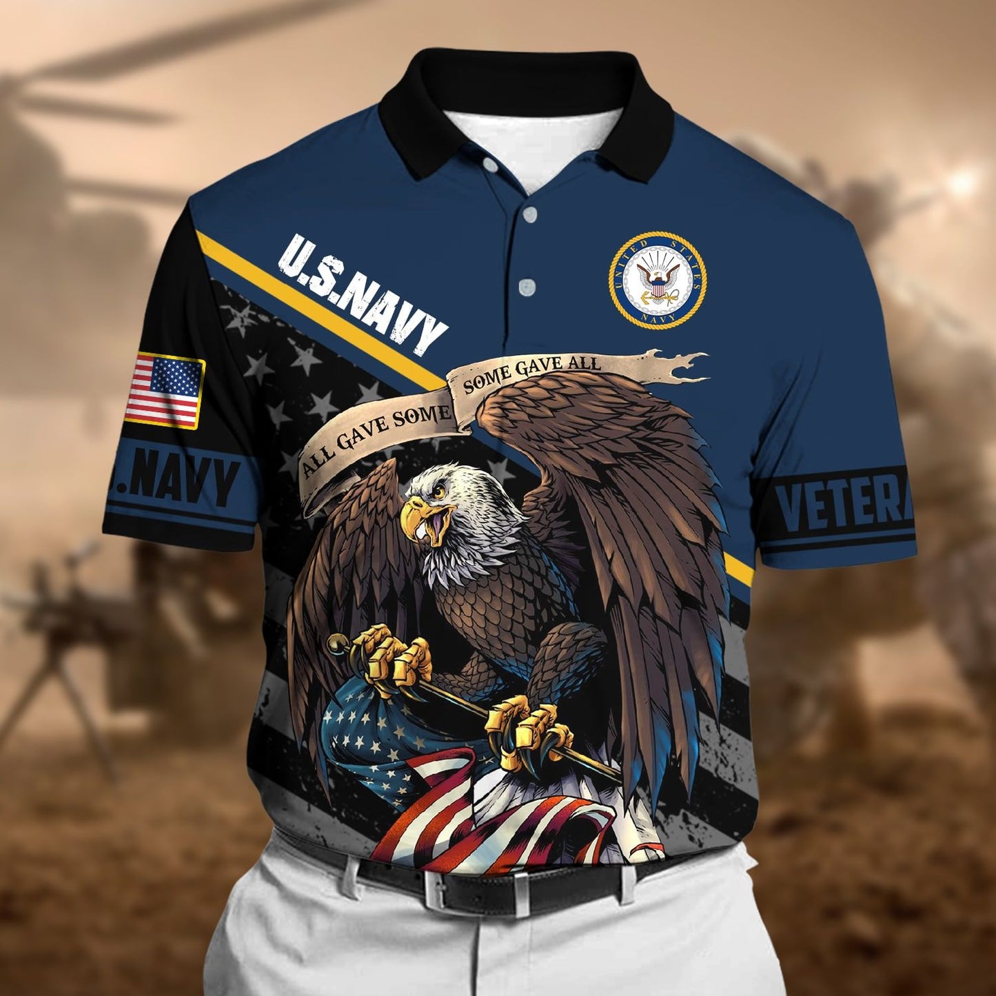 Frenzidea Premium Power American Veteran Power Polo Shirt