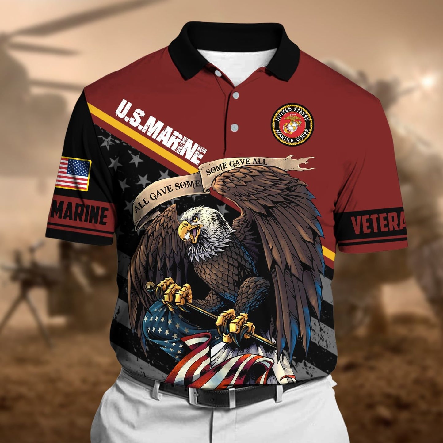 Frenzidea Premium Power American Veteran Power Polo Shirt