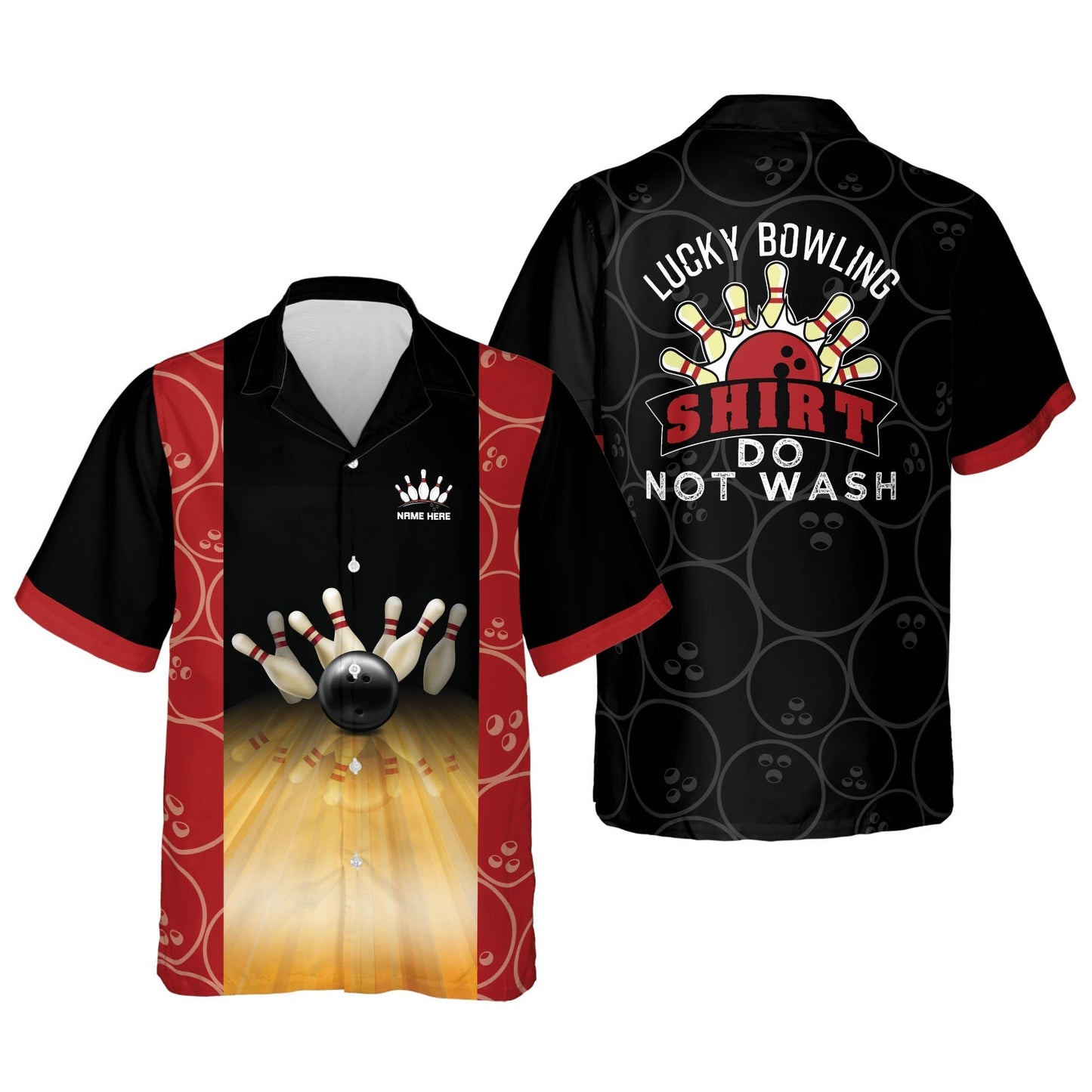 Frenzidea Lucky Bowling Shirt Do Not Wash Personalized Name Hawaiian Shirt