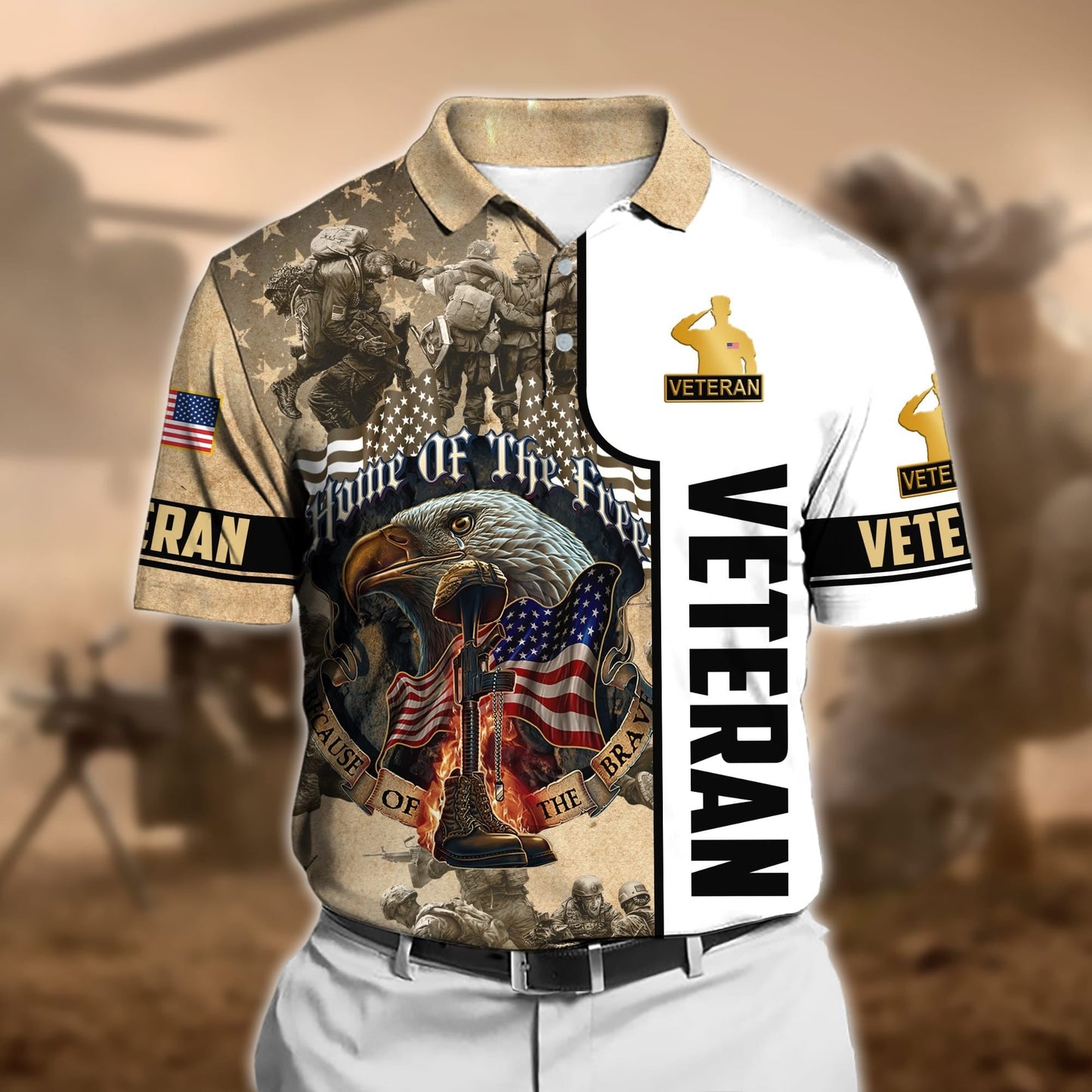 Frenzidea Premium U.S Veteran Polo Shirt