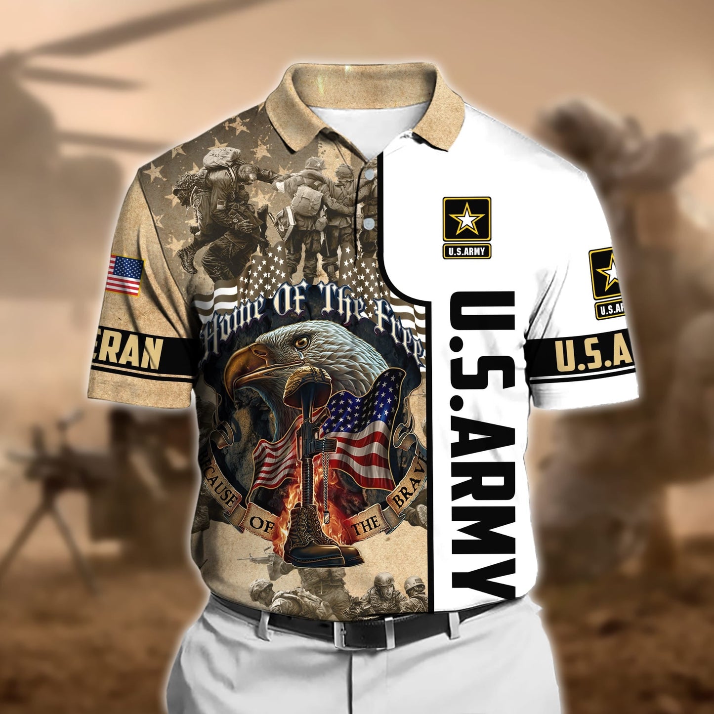 Frenzidea Premium U.S Veteran Polo Shirt