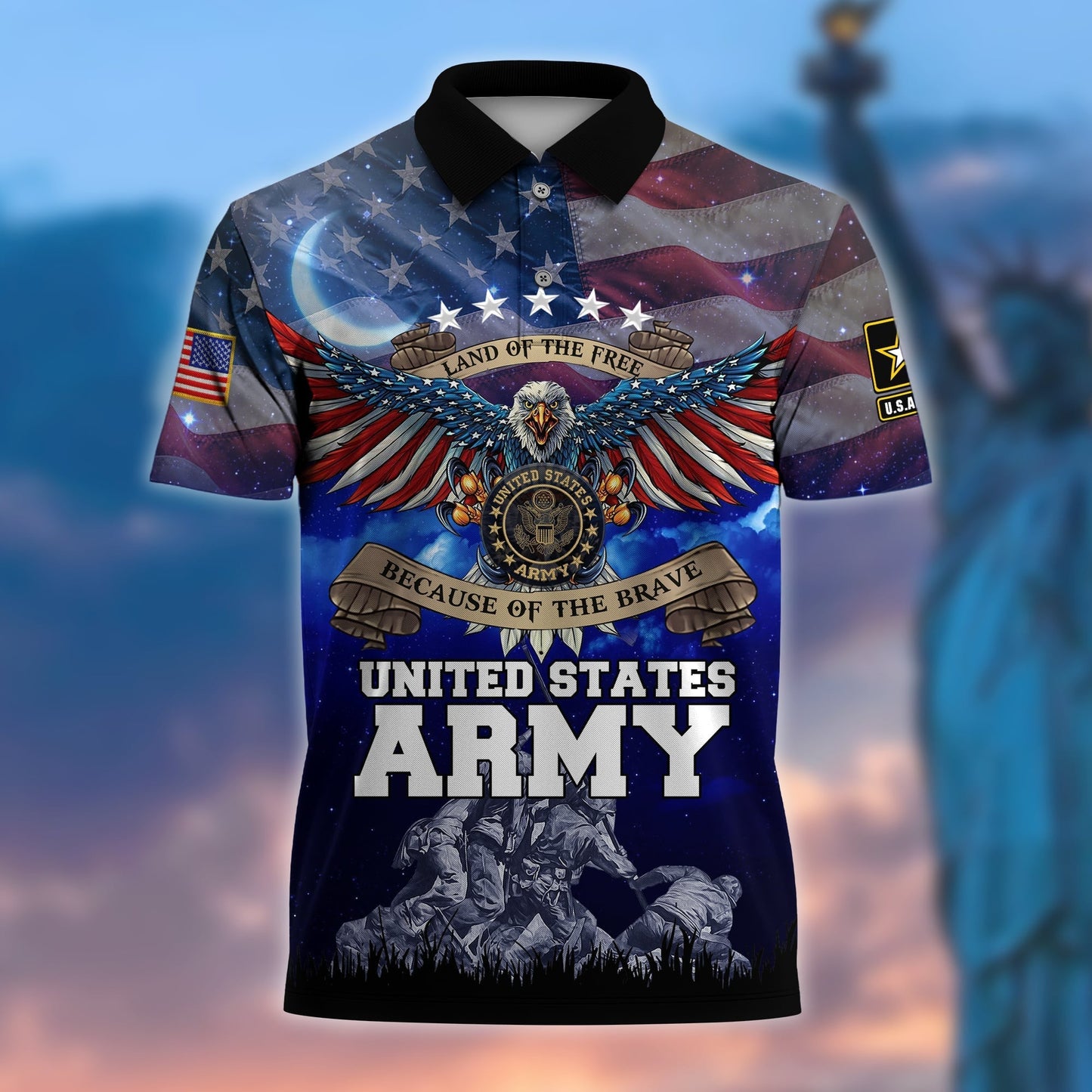 Frenzidea Premium U.S Multiple Service Veteran Polo Shirt