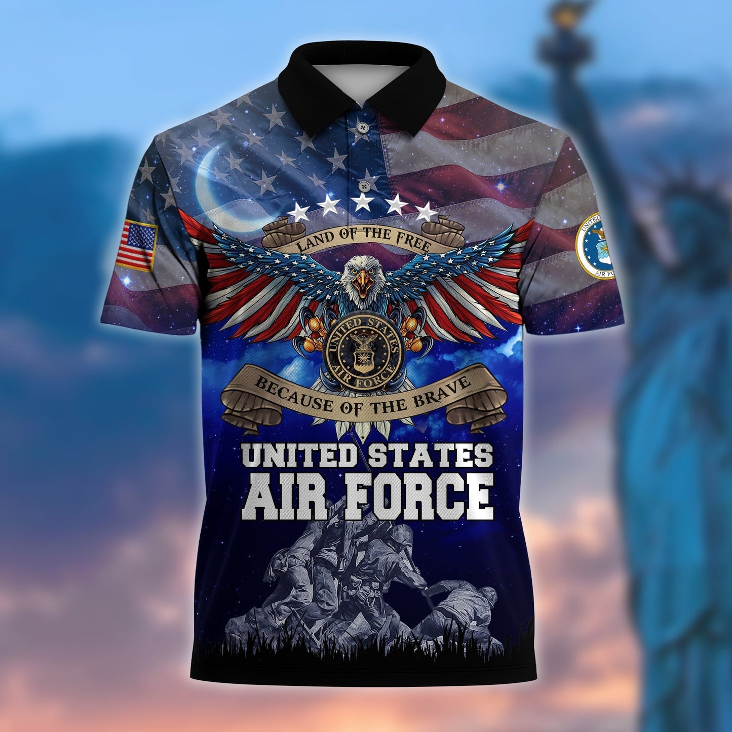 Frenzidea Premium U.S Multiple Service Veteran Polo Shirt