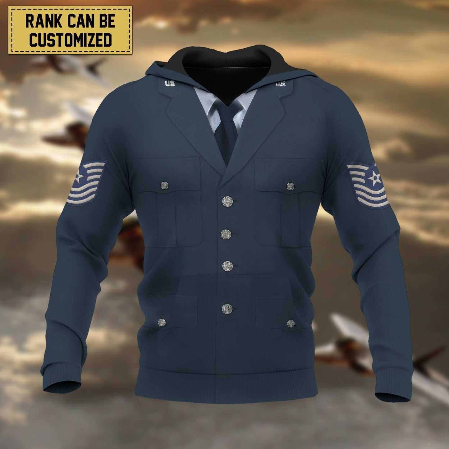Frenzidea Premium Personalised Multiple Services US Veteran Hoodie