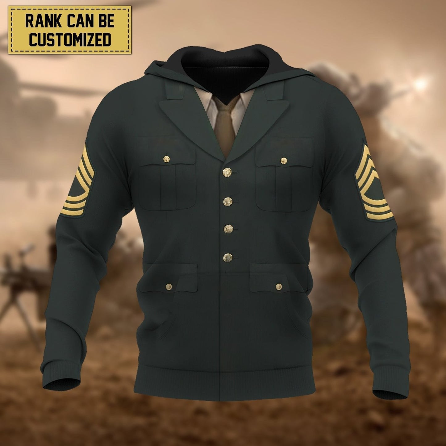 Frenzidea Premium Personalised Multiple Services US Veteran Hoodie