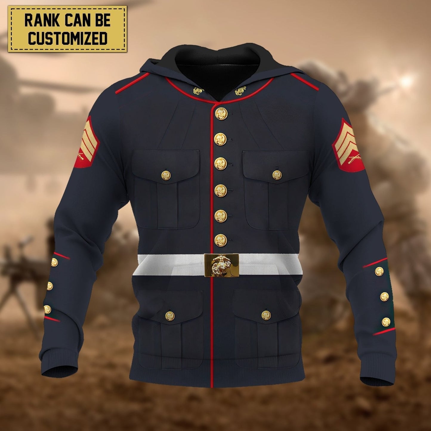 Frenzidea Premium Personalised Multiple Services US Veteran Hoodie