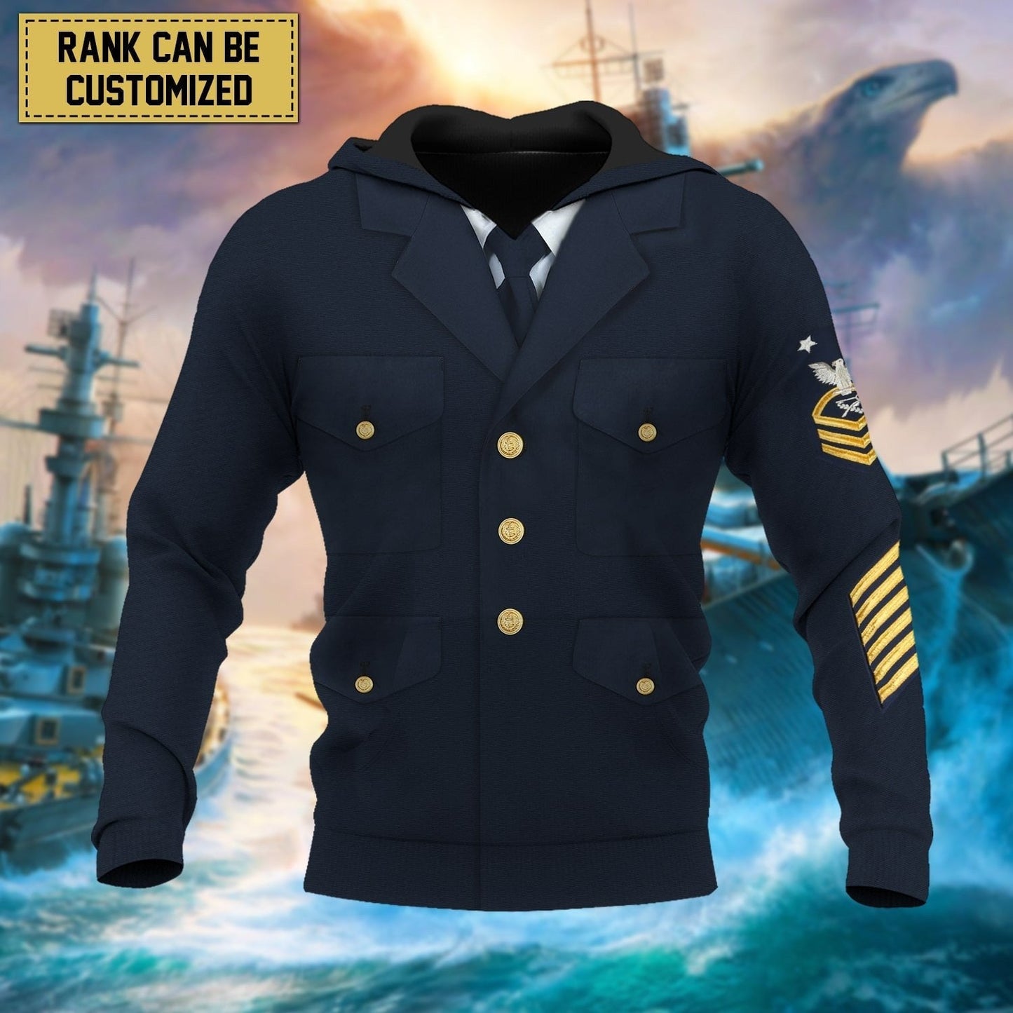 Frenzidea Premium Personalised Multiple Services US Veteran Hoodie