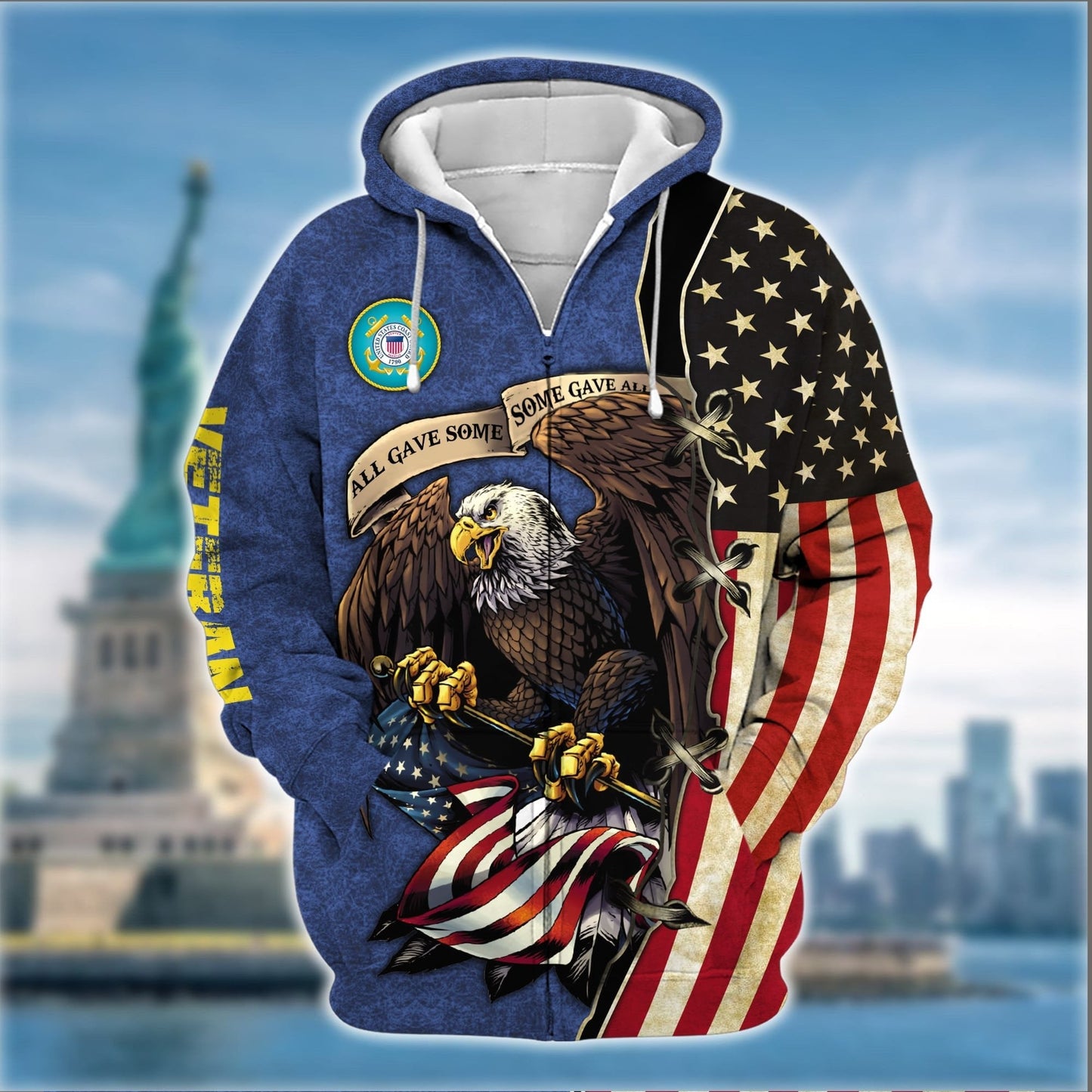 Frenzidea Premium U.S Multiple Service Veteran Zip Hoodie