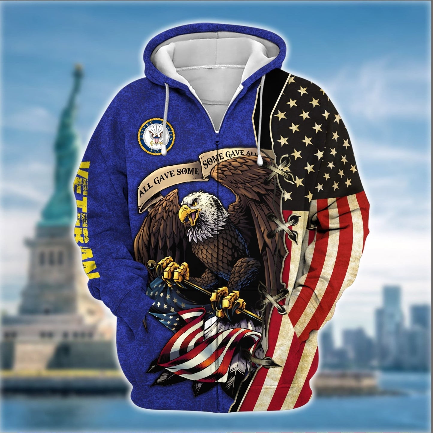 Frenzidea Premium U.S Multiple Service Veteran Zip Hoodie