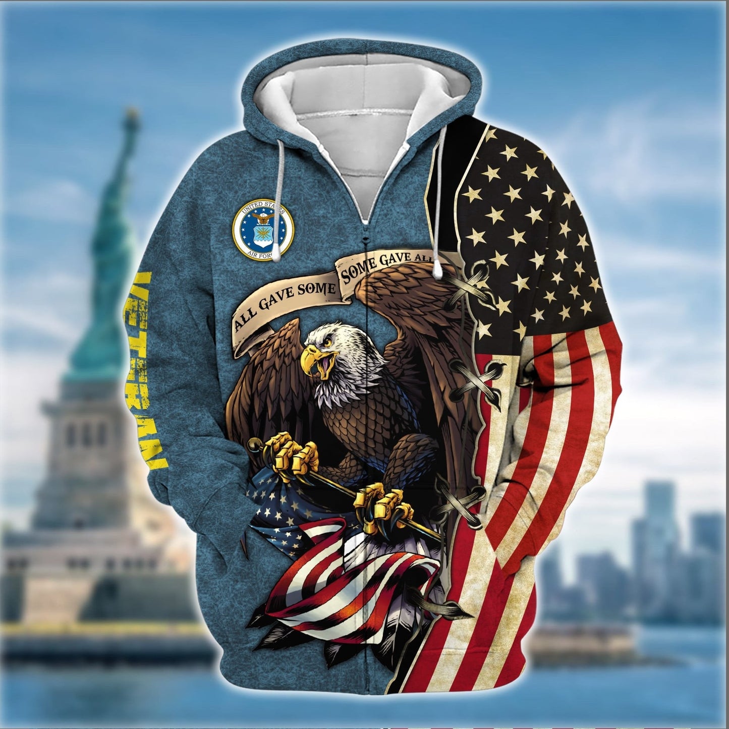 Frenzidea Premium U.S Multiple Service Veteran Zip Hoodie
