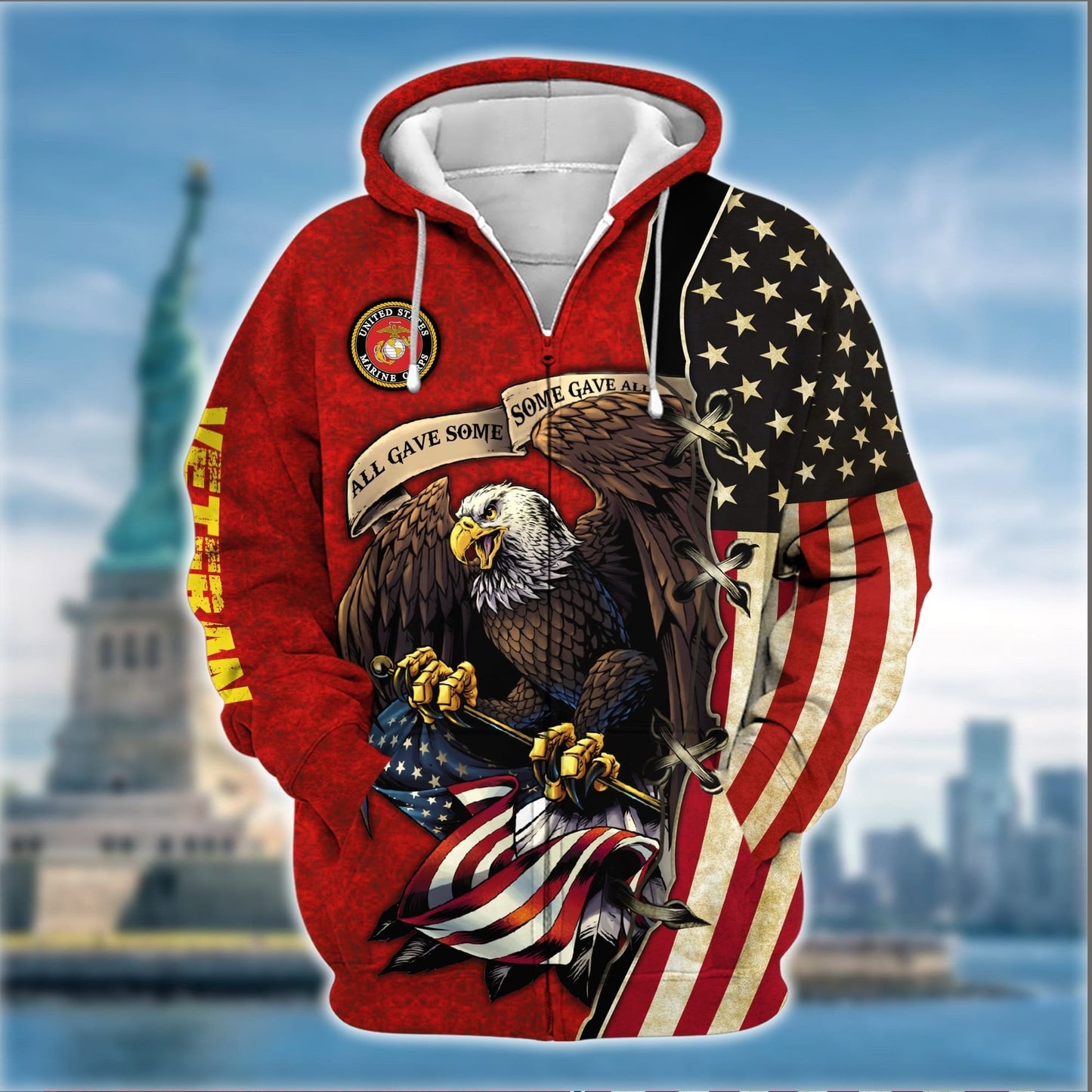 Frenzidea Premium U.S Multiple Service Veteran Zip Hoodie