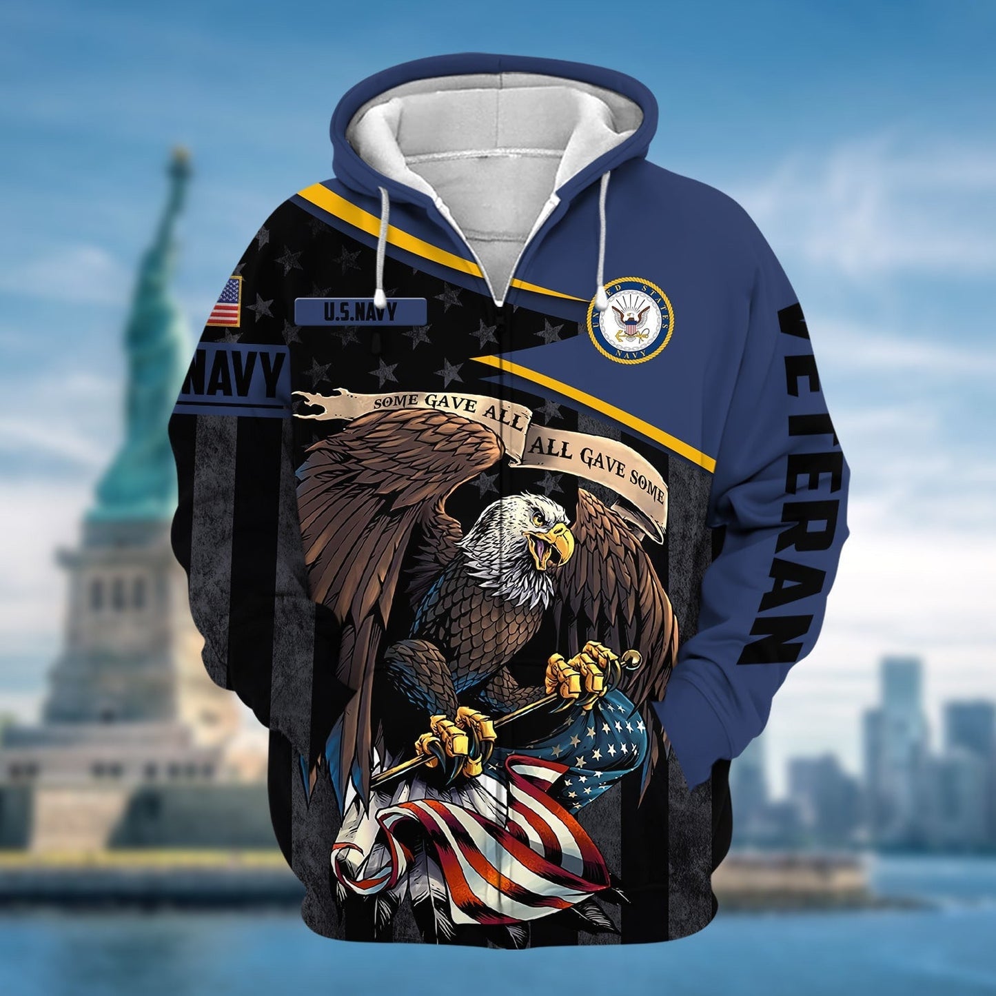 Frenzidea Premium All Gave Some US Veteran Zip Hoodie