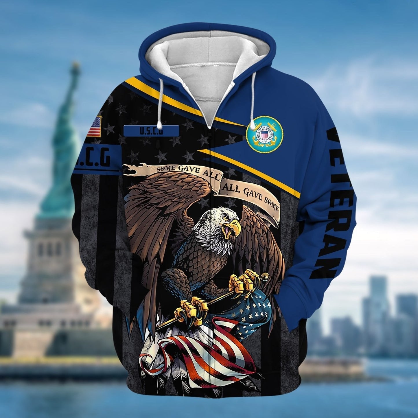 Frenzidea Premium All Gave Some US Veteran Zip Hoodie