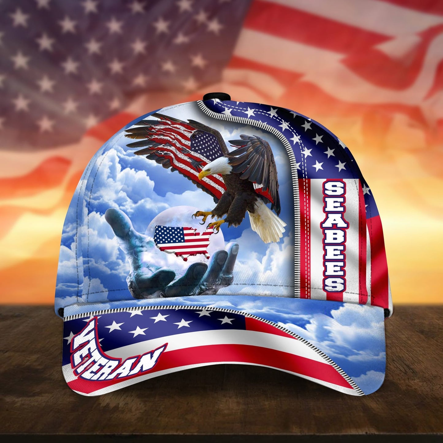 BlueJose Premium American Pride US Veteran Cap NPVC240501