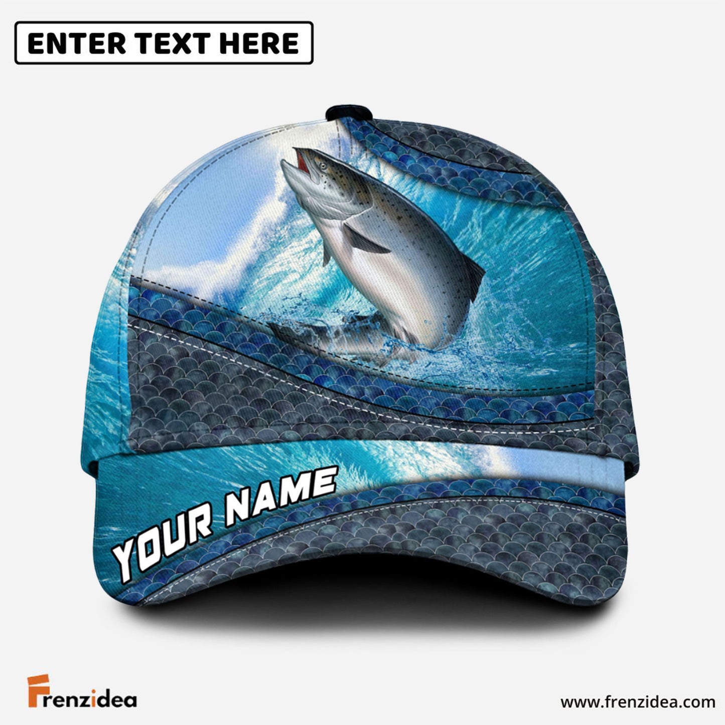 Frenzidea Magic Salmon Fishing Personalized Cap