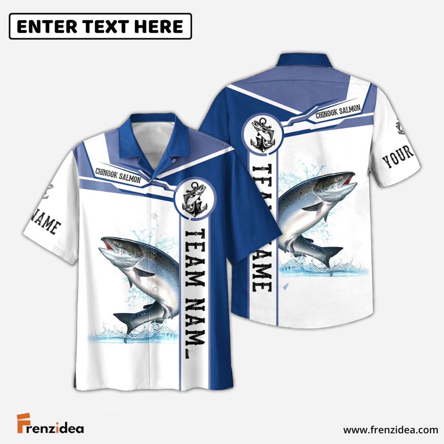 Frenzidea Chinook Salmon Fishing Customize Name And Team Name Tournament 3D Shirt