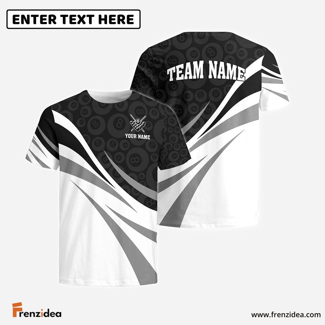Frenzidea Billiards Ribbon Personalized Name, Team Name Shirt