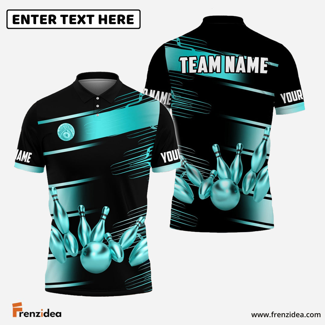 Frenzidea Bowling And Pins Golden Time Customized Name 3D Shirt (4 Colors)