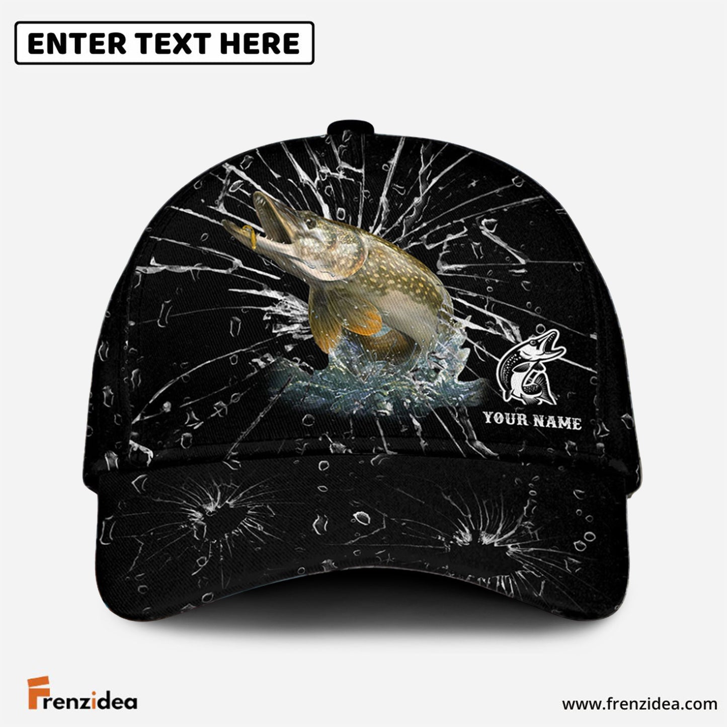 Frenzidea Personalized Pike Fishing Broken Glass Cap