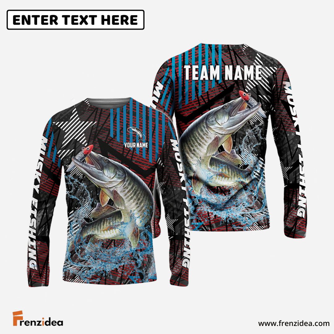 Frenzidea Musky Fishing Rising Star Custom Name & Team Name 3D Shirts