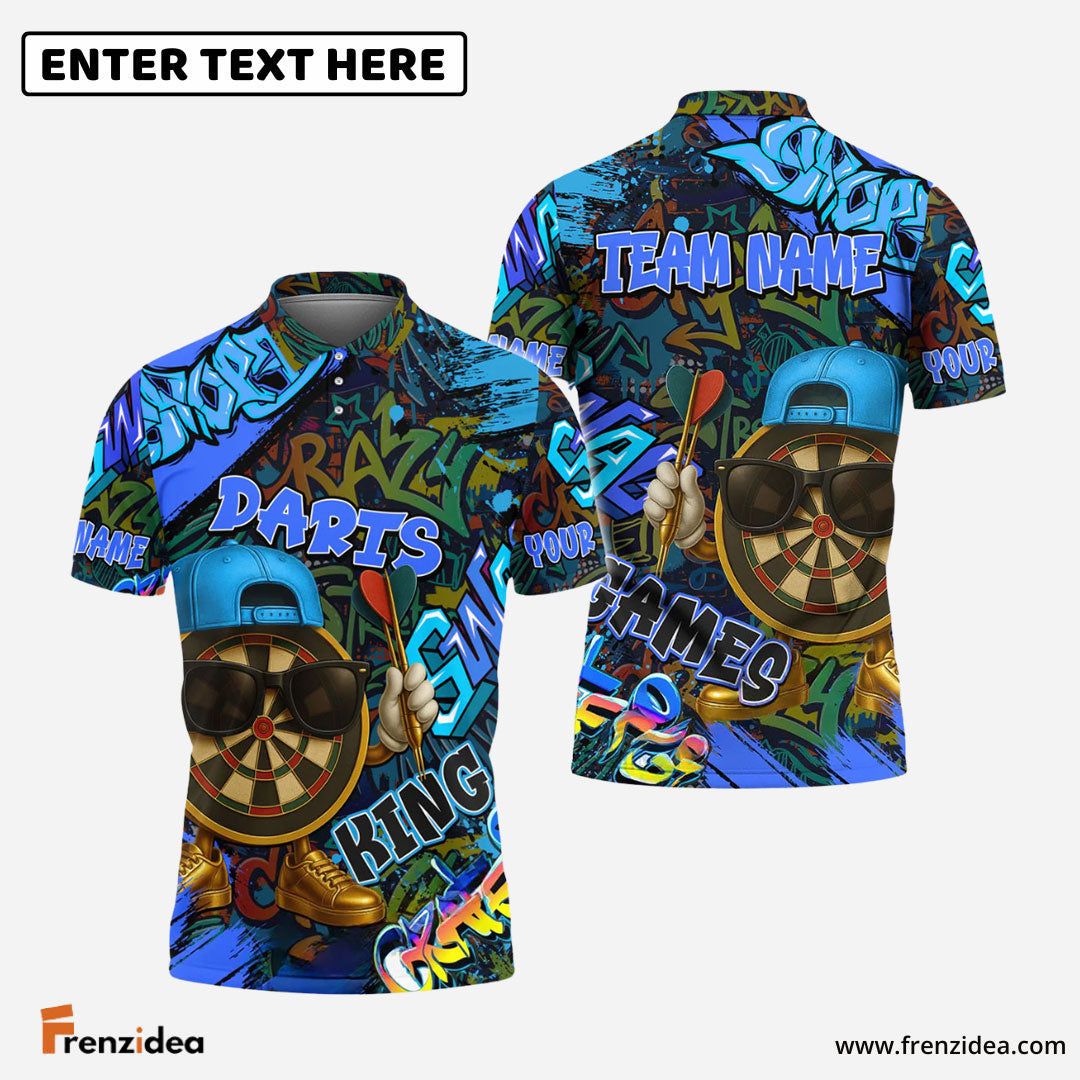 Frenzidea Darts Funny Graffiti Cool Aim Crew Multicolor Options Personalized Name Shirt (4 Colors)