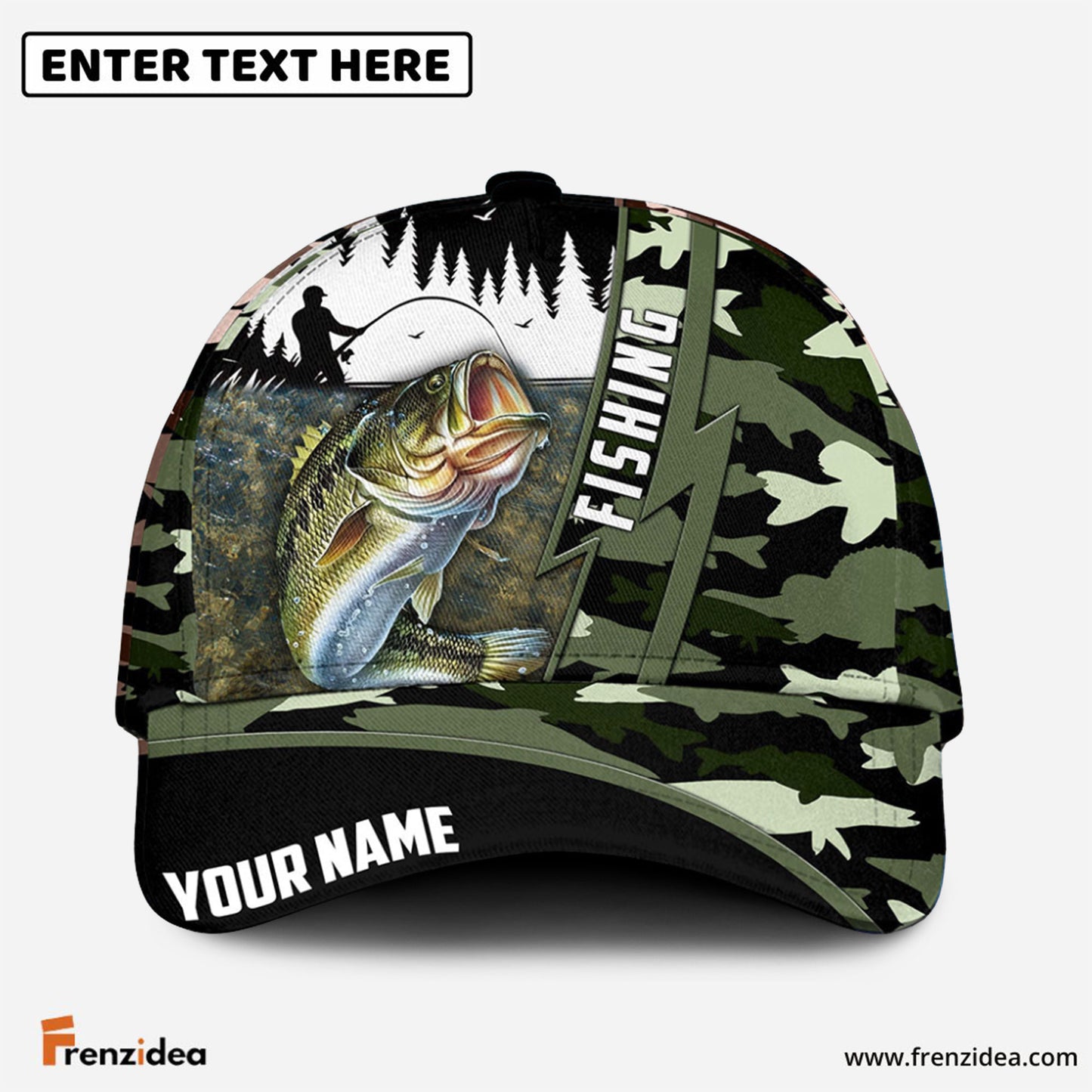 Frenzidea Bass Personalized Fishing Classic Cap