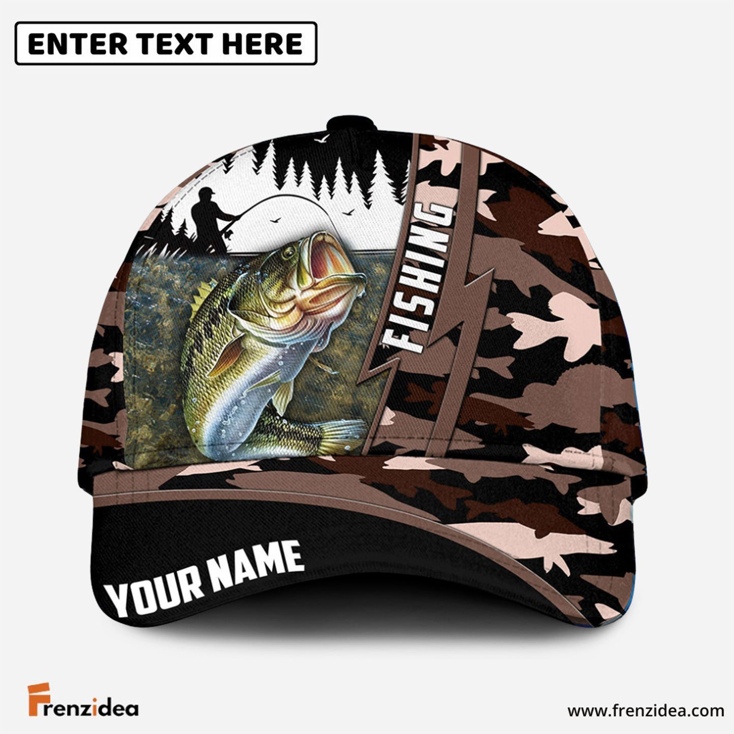 Frenzidea Bass Personalized Fishing Classic Cap