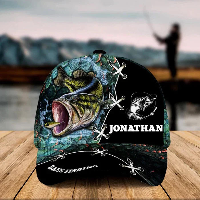 Frenzidea Personalized Fish Camo Appearance Grass 3 Cap