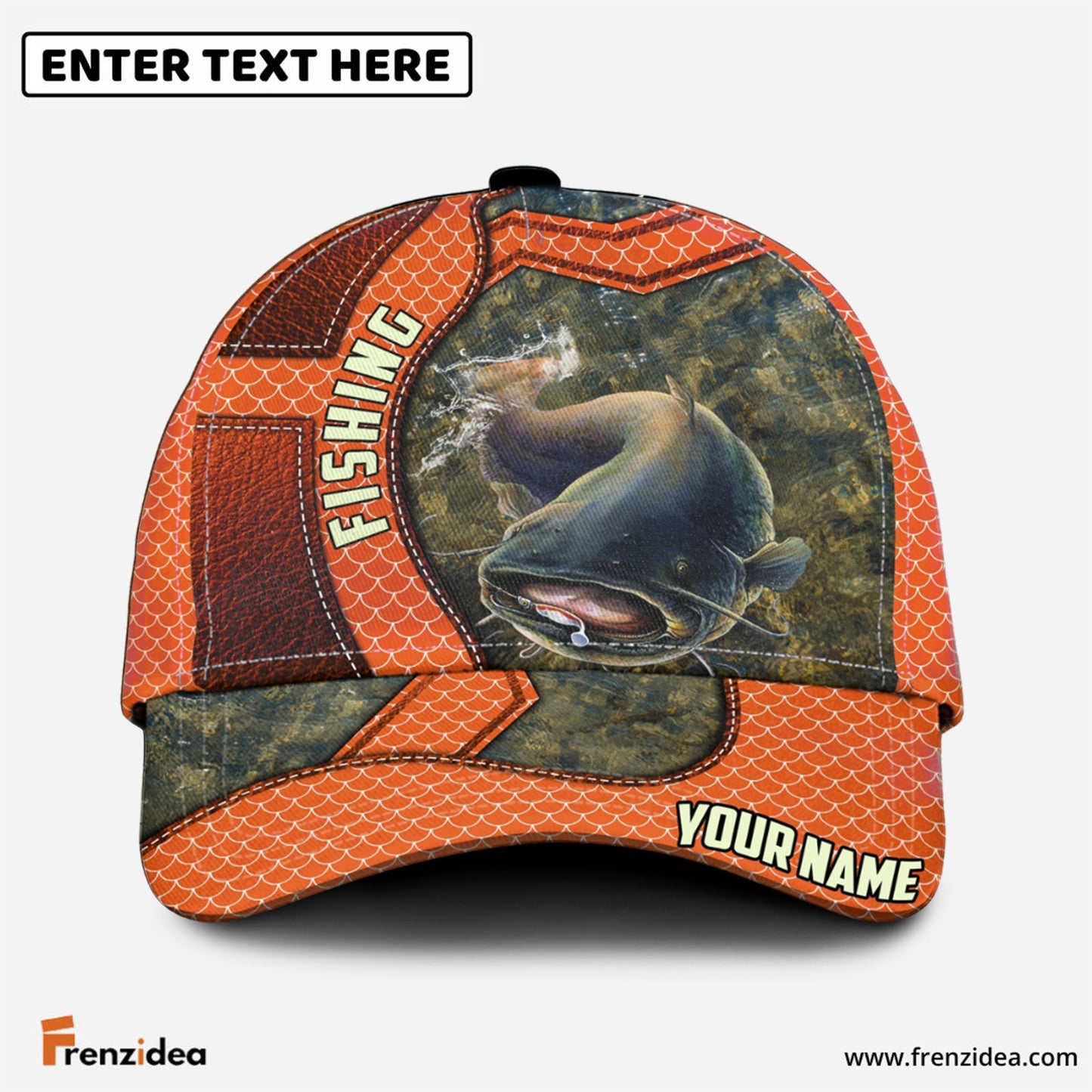 Frenzidea Catfish Personalized Fishing Classic Cap