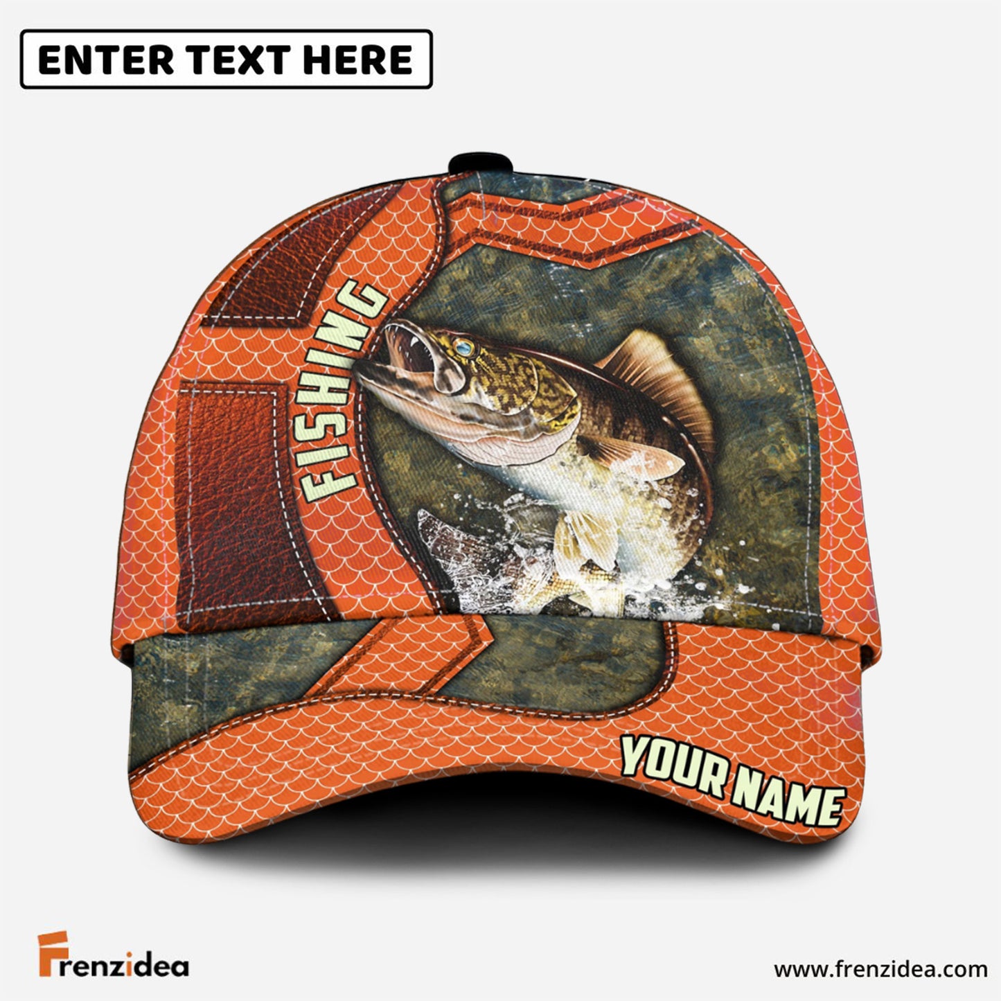 Frenzidea Walleye Personalized Fishing Classic Cap