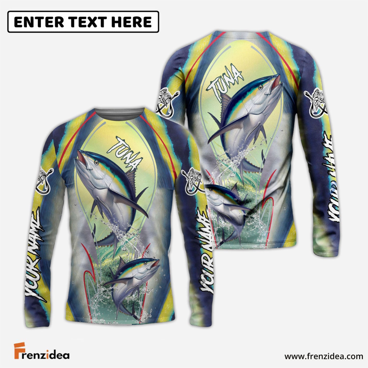 Frenzidea Fishing Tuna Customize Name 3D Shirts