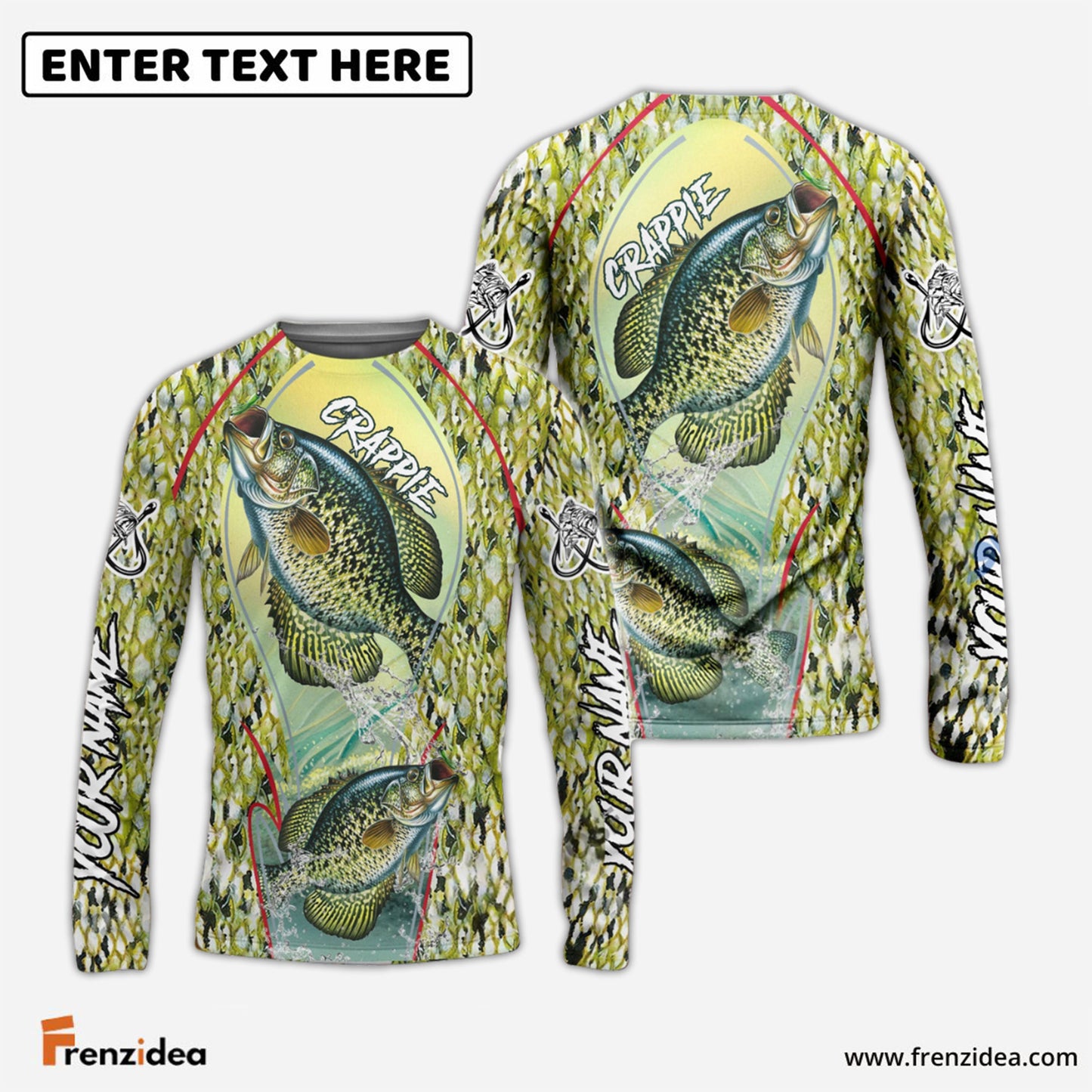 Frenzidea Fishing Crappie Skin R Customize Name 3D Shirts