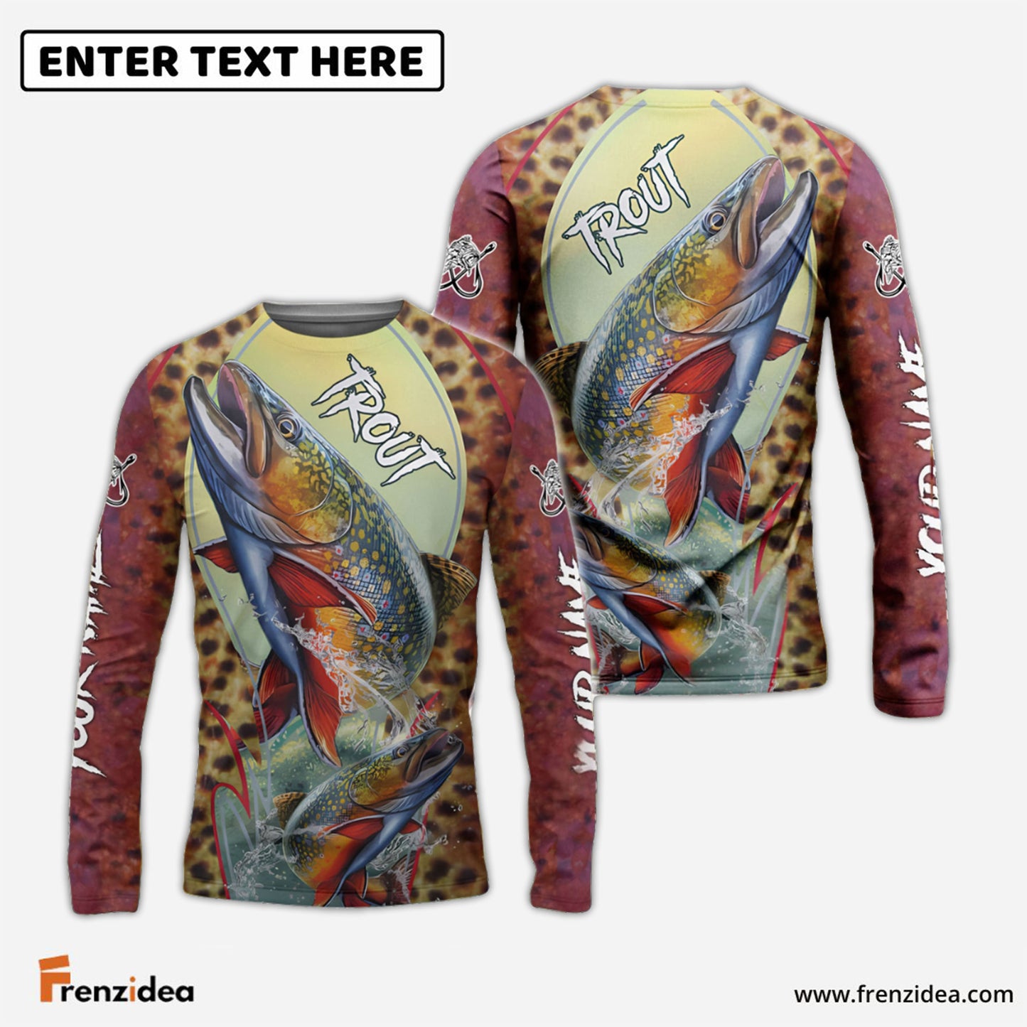 Frenzidea Fishing Trout Customize Name 3D Shirts