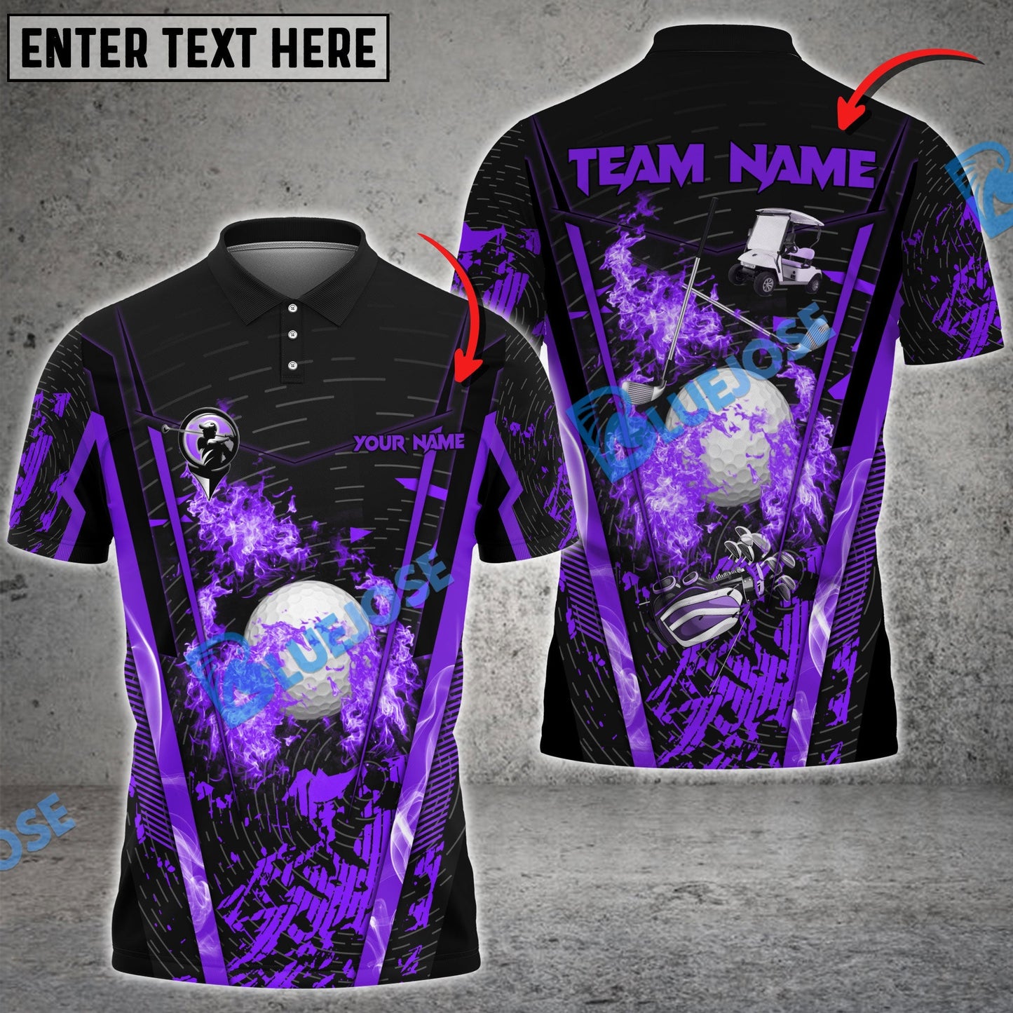 Frenzidea Golf Abstract Grunge Texture Customized Name, Team Name 3D Shirts ( 6 Colors )
