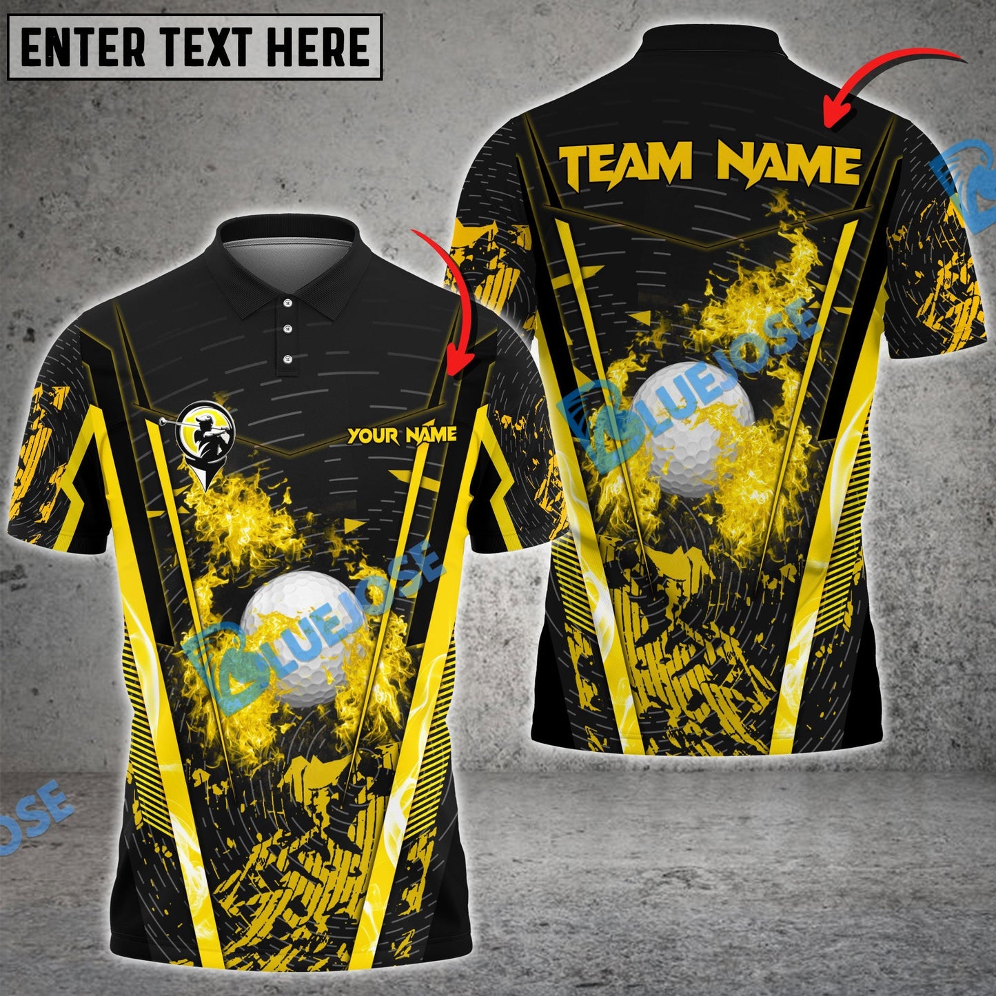 Frenzidea Golf Abstract Grunge Texture Customized Name, Team Name 3D Shirts ( 6 Colors )