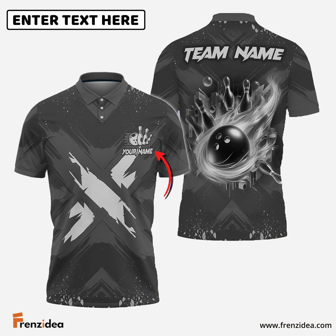 Frenzidea Bowling And Pins X Factor Customized Name 3D Shirt (4 Colors)