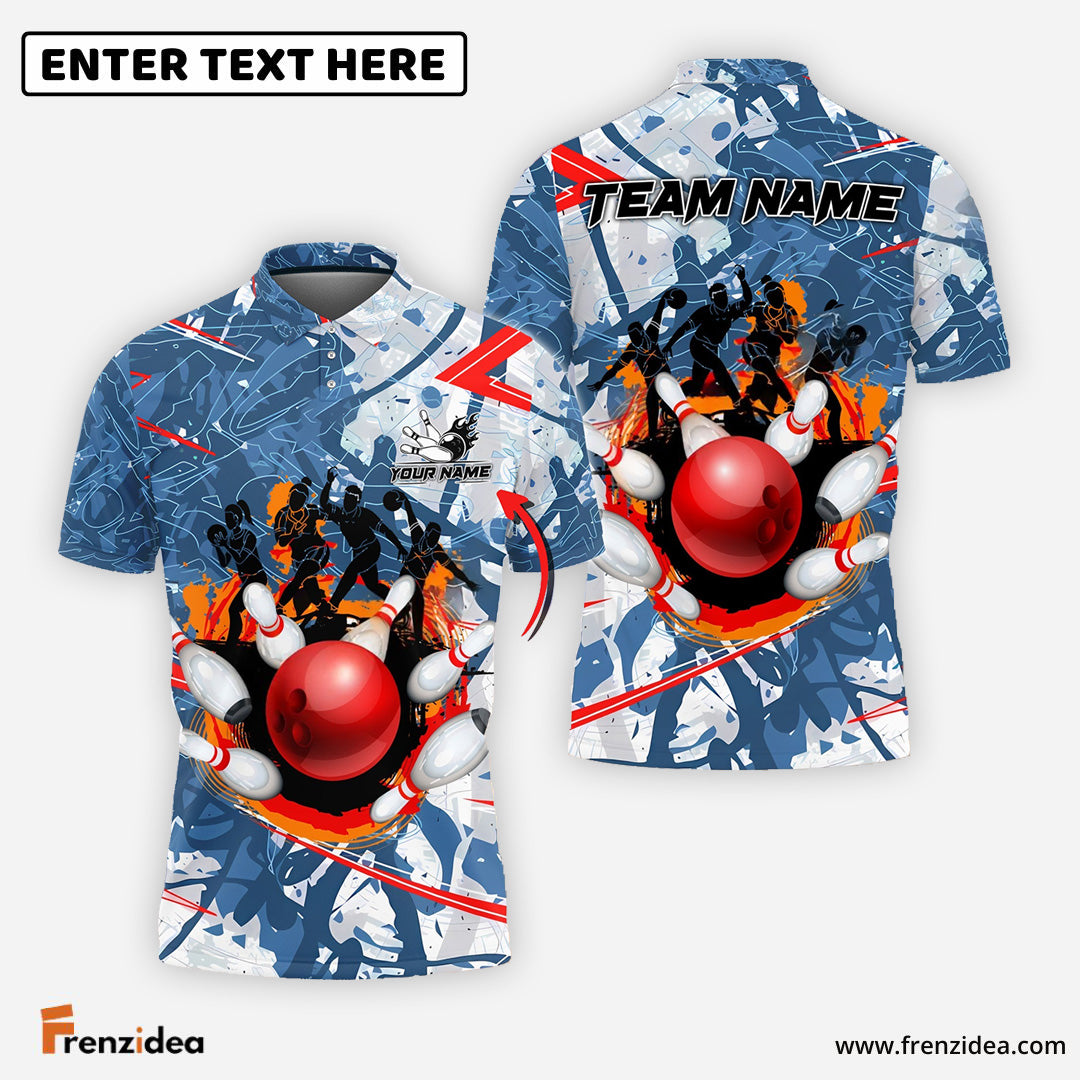 Frenzidea Bowling And Pins Around The World Customized Name 3D Shirt (4 Colors)