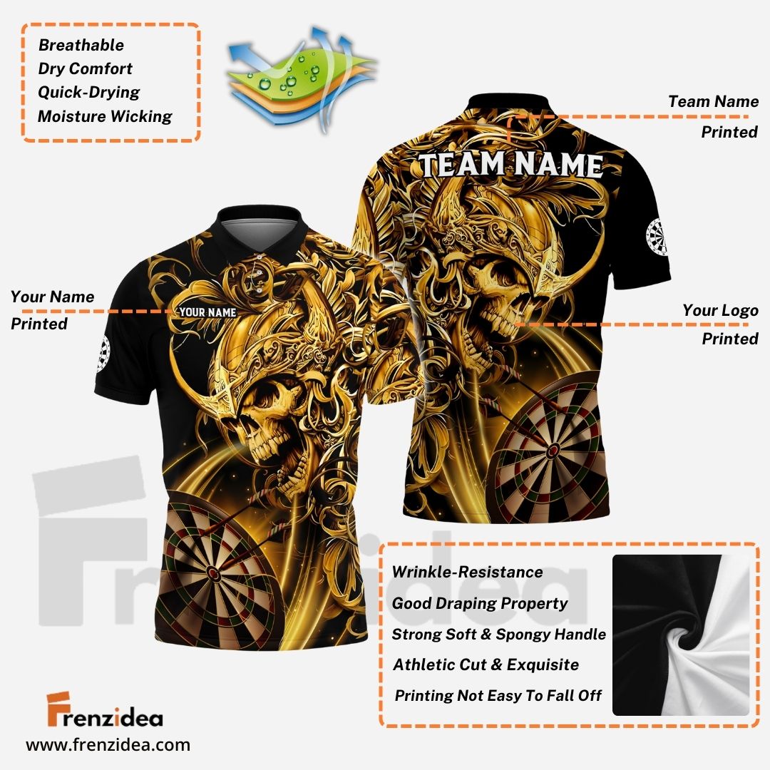 Frenzidea Darts Viking Skull Warrior Personalized Name, Team Name 3D Shirt
