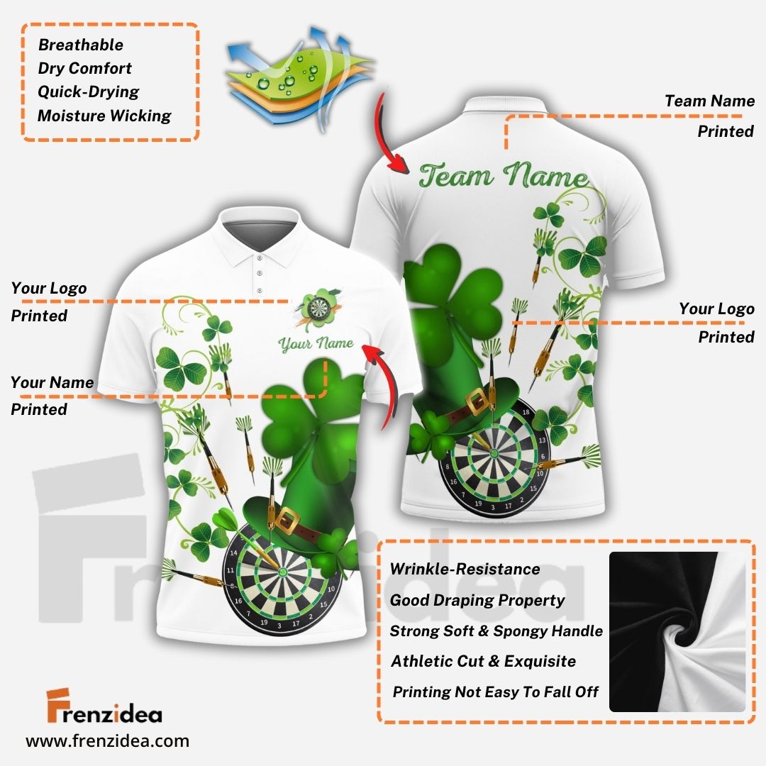 Frenzidea Darts 4 Leaf Clover Personalized Shirt